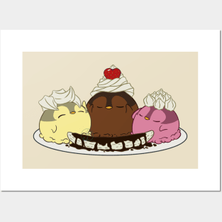 Penguinscoops - Banana Split Posters and Art